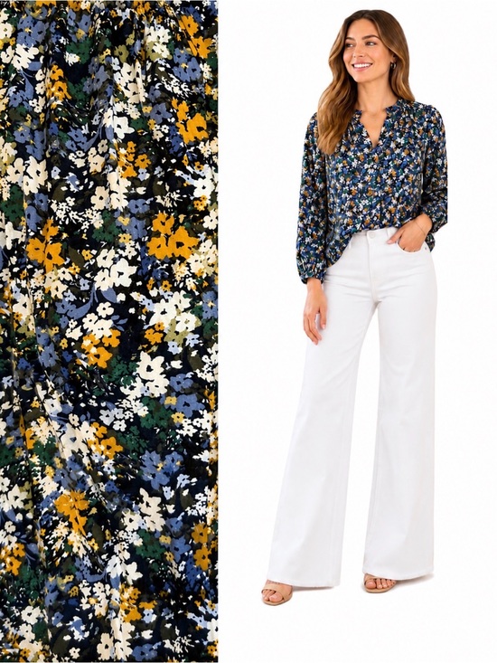 J. Jill Tops - J. Jill, Floral Print Relaxed Fit Women's Blouse, Size M EUC